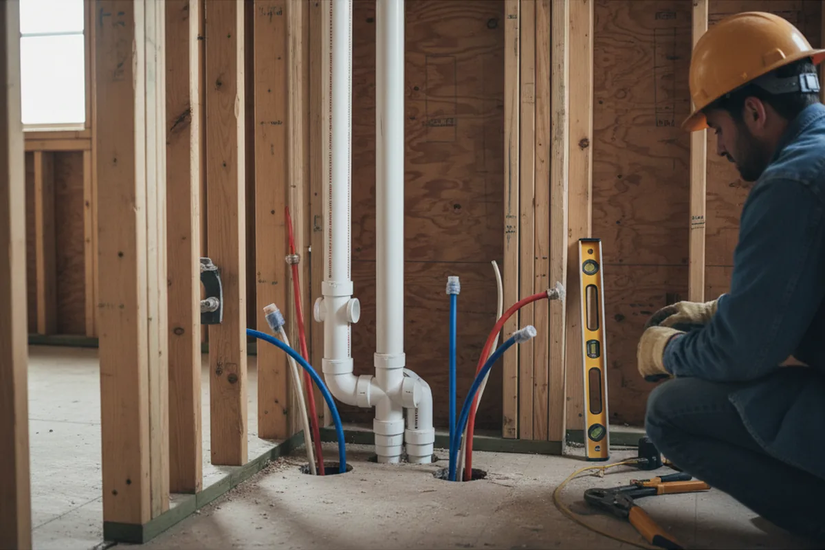 Drain and supply rough-in during Drain Cleaning in Meadville