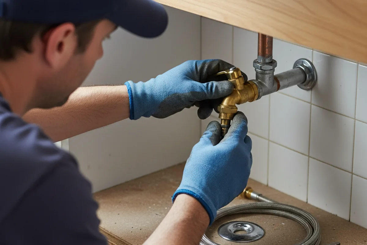 Shutoff valve and fitting work during Emergency Plumbing in Meadville